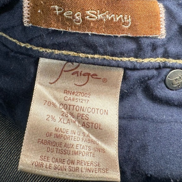 PAIGE Jeans Skyline Peg Straight Leg Stretch Skinny Denim Jean SZ 29 LIKE NEW! - Picture 9 of 15
